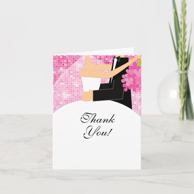 Carte de remerciement pour la fête de mariage de l (Devant)