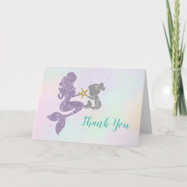 Carte de remerciement pour la fête prénatale sirèn (Devant)