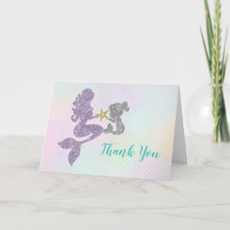 Carte de remerciement pour la fête prénatale sirèn