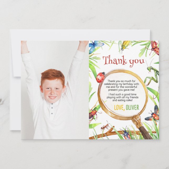 Carte de remerciement pour la photo d'anniversaire (Devant)