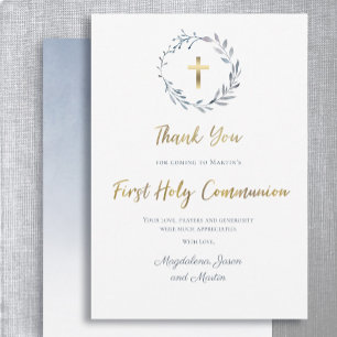 Carte de remerciement pour la Première Communion