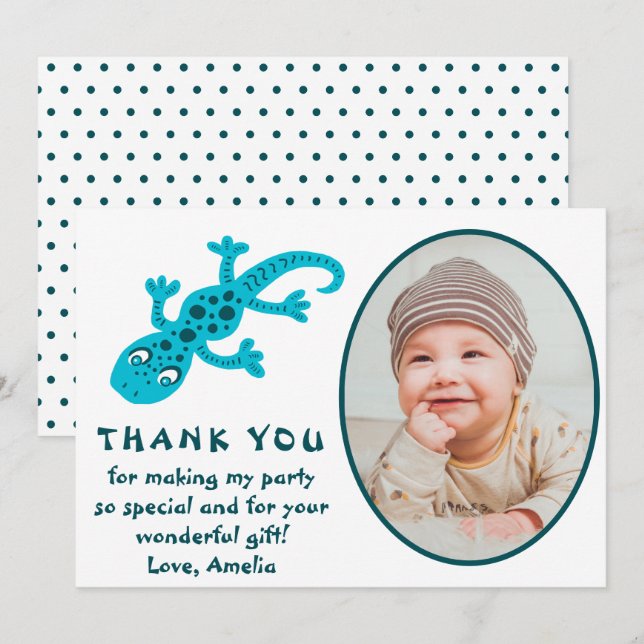 Carte de remerciement pour l'anniversaire avec pho (Devant / Derrière)