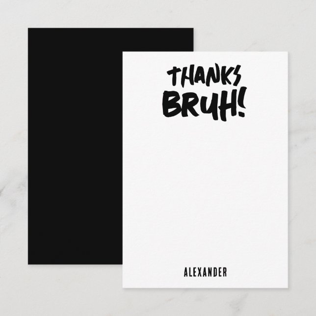 Carte de remerciement pour l'anniversaire de Bruh  (Devant / Derrière)