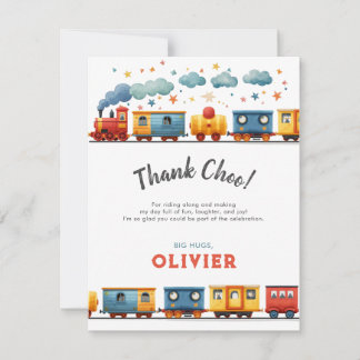Carte de remerciement pour l'anniversaire du train