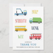 Carte de remerciement pour l'anniversaire d'un enf