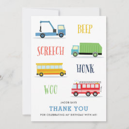 Carte de remerciement pour l'anniversaire d'un enf