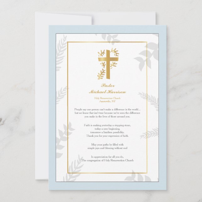 Carte de remerciement pour l'appréciation du paste (Devant)