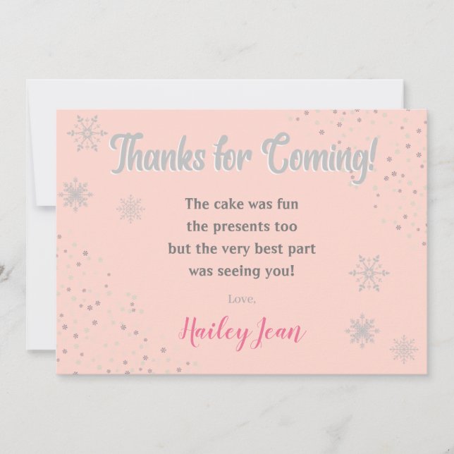 Carte de remerciement pour le 1er anniversaire de  (Devant)