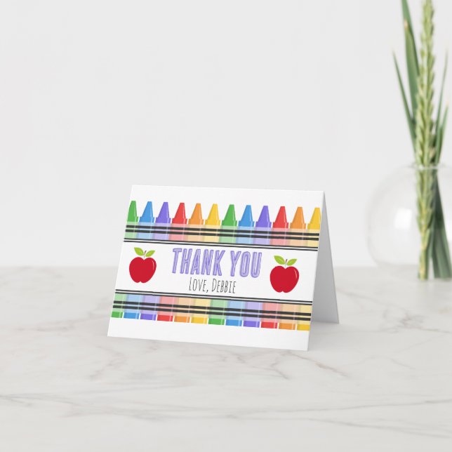 Carte de remerciement pour l'enseignant en crayons (Devant)