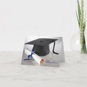 Carte de remerciement pour les diplômes de casquet