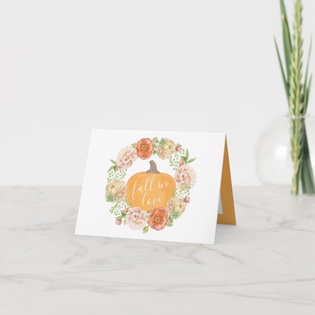Carte de remerciement pour mariage automnal avec c (Devant)