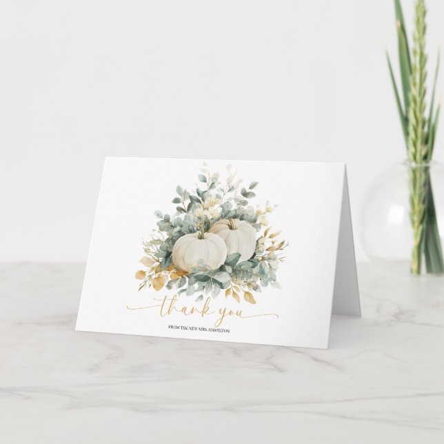 Carte de remerciement pour mariage de la douche de (Devant)