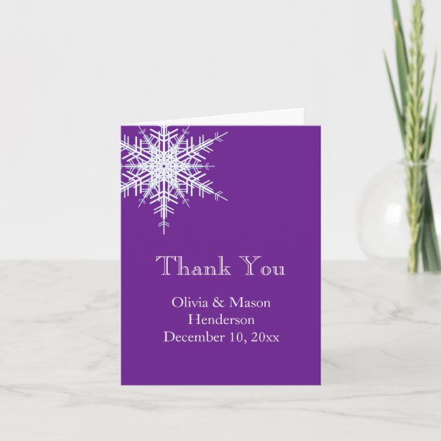 Carte de remerciement pour mariage hivernal avec f (Devant)