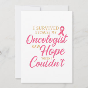 Carte de remerciement pour oncologue Ruban Rose –