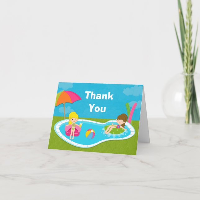 Carte de remerciement pour Pool Party (Devant)