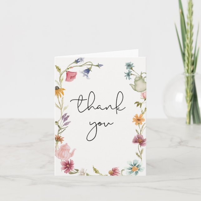 Carte de remerciement pour thé à la garden-party d (Devant)