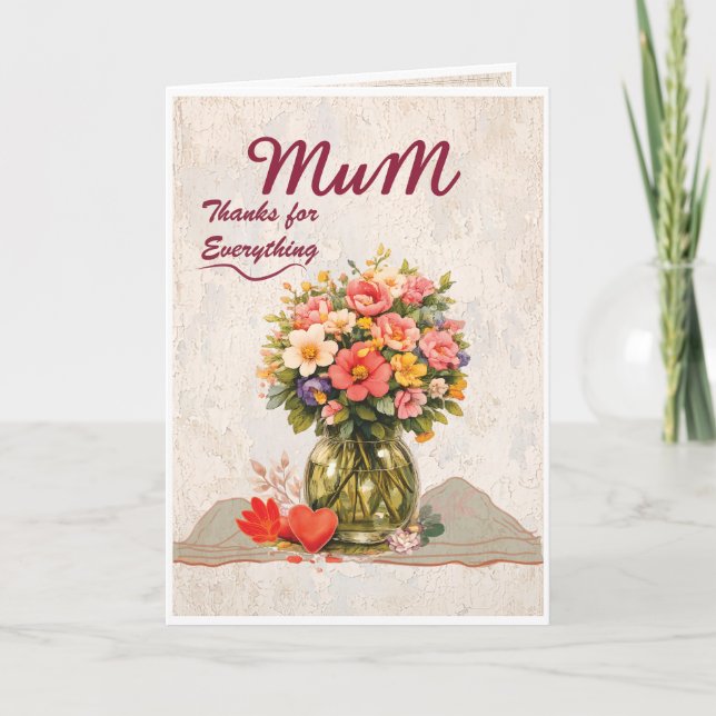 Carte de remerciement pour tout Maman (Devant)