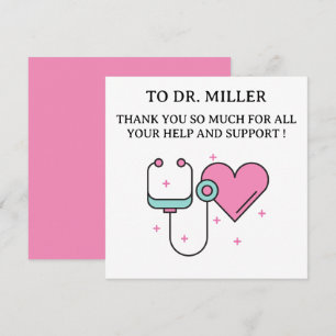 Carte de remerciement pour un médecin mignon
