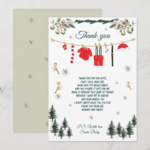 Carte de remerciement pour un thème de Noël Baby S