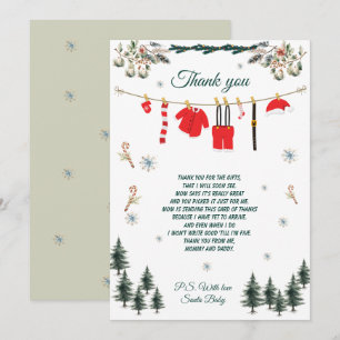 Carte de remerciement pour un thème de Noël Baby S