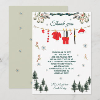 Carte de remerciement pour un thème de Noël Baby S