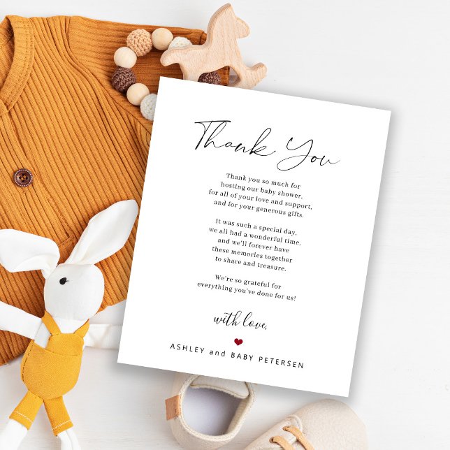 Carte de remerciement pour une baby shower à petit (Créateur téléchargé)