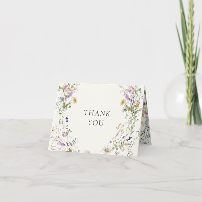 Carte de remerciement pour une baby shower fleurie (Devant)