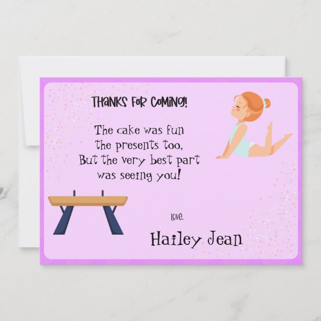 Carte de remerciement pour une fête d'anniversaire (Devant)