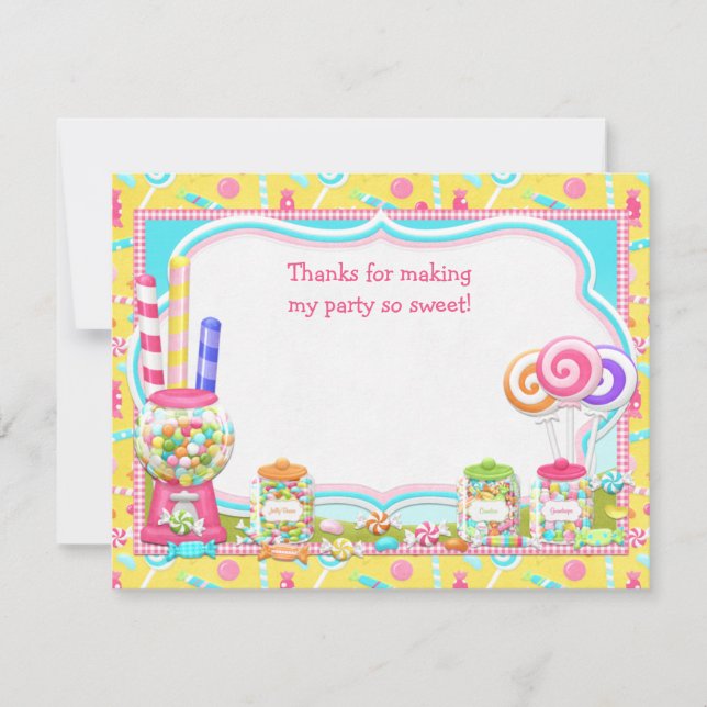 Carte de remerciement pour une fête d'anniversaire (Devant)