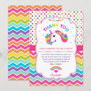 Carte de remerciement pour une fête d'anniversaire