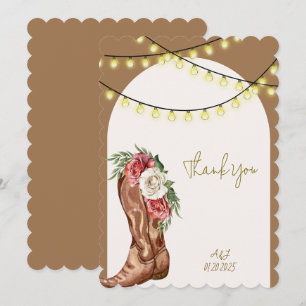 carte de remerciement pour une fête de mariage de