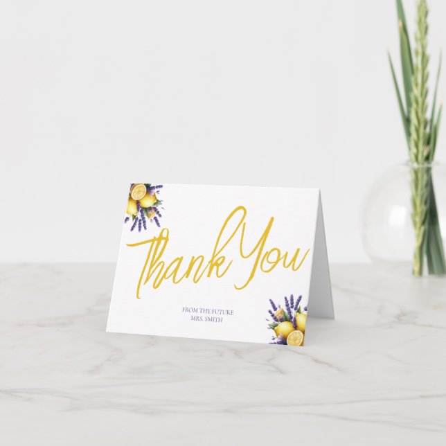 Carte de remerciement pour une fête de mariage sou (Devant)