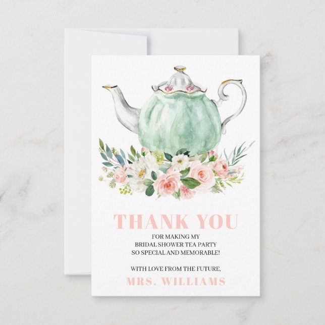 Carte de remerciement pour une fête prénuptiale Te (Devant)
