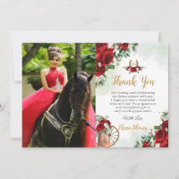 Carte de remerciement Quinceañera Charro floral ro