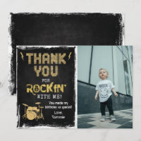 Carte de remerciement Rockstar Rocker Chalk Grunge
