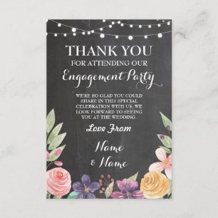 Carte de remerciement rustique de mariage Fleurs d