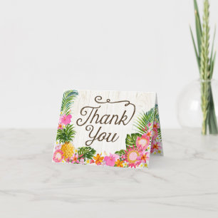 Carte de remerciement rustique hawaïenne Luau Beac