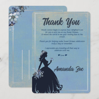 Carte de remerciement Sweet Sixteen