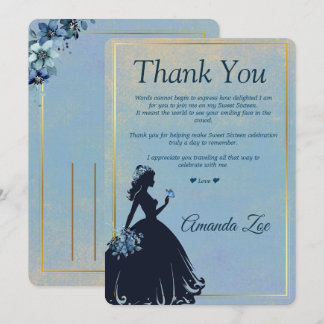 Carte de remerciement Sweet Sixteen