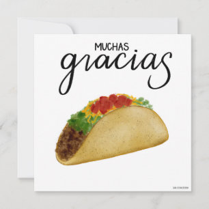Carte de remerciement Taco Espagnol Muchas Gracias