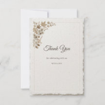 Carte de remerciement Taupe Maple Rustique Automne