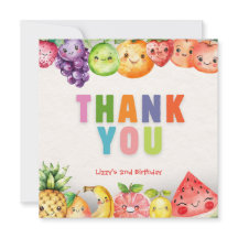 Carte de remerciement thème Fruit Twotti Frutti