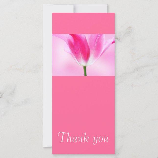 Carte de remerciement Tulipe rose (Devant)