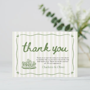 Carte de remerciement Vert Sauge Un Nouveau Chapit