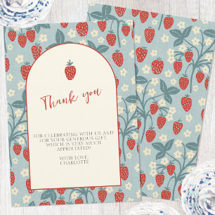 Carte de remerciement vintage fraise