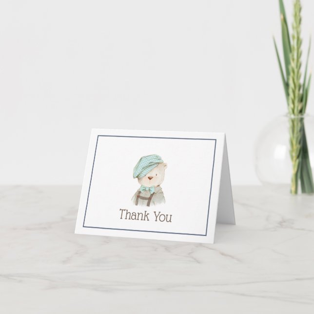 Carte de remerciement vintage Teddy Bear (Devant)