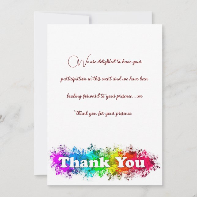 Carte de remerciements. (Devant)