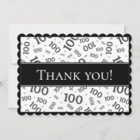 100 "Mercis !" Motif noir et blanc de nombre
