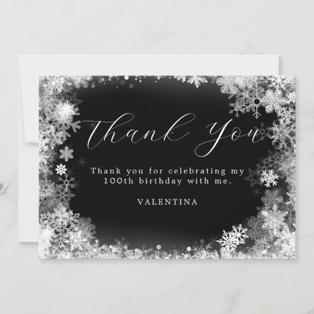 Carte De Remerciements 100e Anniversaire Wonderland Snowflake (Devant)