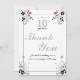 Carte De Remerciements 10e anniversaire de Mariage encourage à 10 ans de
